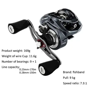 

Fishing Reel CR150 7.3:1 Carp Baitcast Casting Long-range Ultra-light Metal Frame High-speed Magnetic Brake Fishing Reels