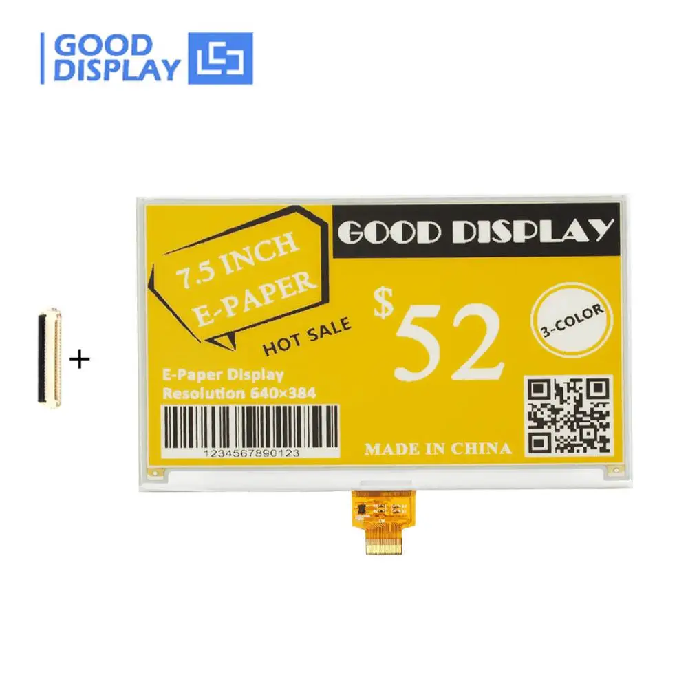 

7.5 inch three-color e-paper display large eink display GDEW075C21