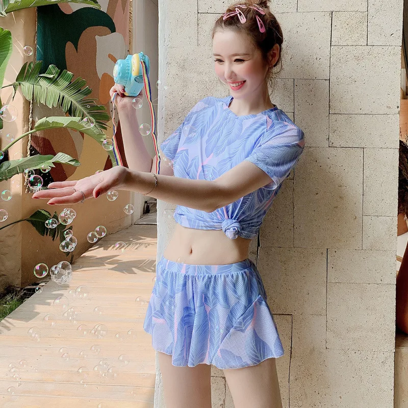 

Swimsuit Female Separate Swimwear Bikinis Fused Women's Brazilian Bikini Fairy Four Piece Ins Covering Sexy Split 2020 New