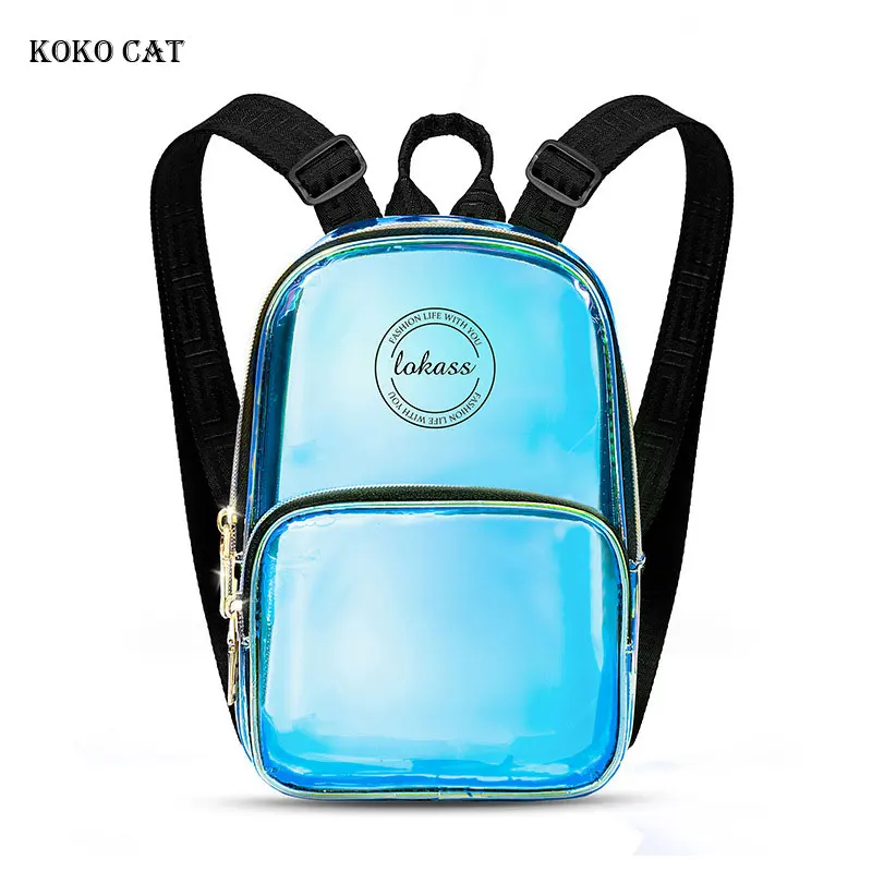 

Fashion TPU Laser Transparent Backpack for Teenagers Girls Female Simple Rucksack Mini Travel Parent-child Knapsack Bolsos Mujer