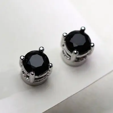 Черный Новые изысканные серьги без глаз, корейская мода, полихромовые магнитные серьги для мужчин и женщин - Цвет камня: Черный