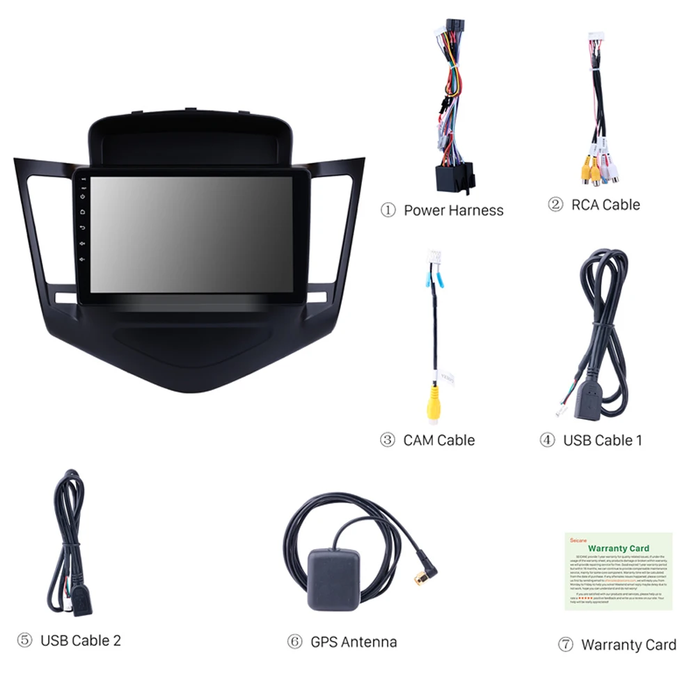 Автомобильный мультимедийный видео плеер 2G + 32G Android 9 1 для Chevrolet Cruze 2009 2010 2011 2012 2013
