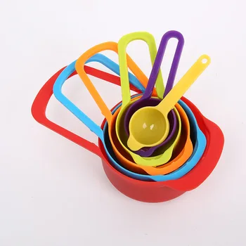 

6 Pcs/Set Measuring Spoons Kitchen Measuring Cup Rainbow Color Stackable Combination Measuring Cup Tools Baking Accessories
