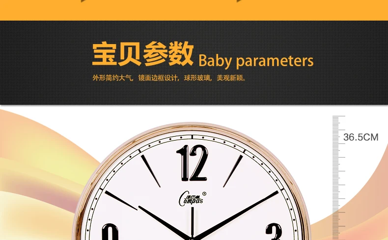 16 Inch Large Wall Clock Gold Luxury Wall Watch Bedroom Silent Living Room Modern Clock Mechanism Zegar Scienny Gift Ideas FZ276