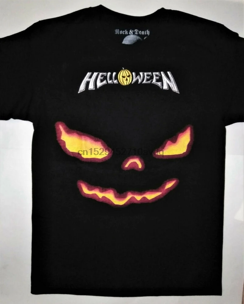 HELLOWEEN T-Shirt RARE Embroidered Logo Dark Ride Pumpkins United Gamma Ray Andi | Мужская одежда