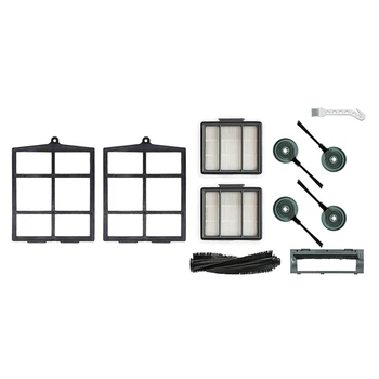 

2Pcs Filter Replacement Part with 1 Main Brush and 2 Mounted Hepa Filters and 4 Side Brush Replacements