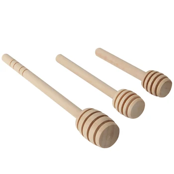 5pcs High Quality Wooden Stick Stirring Rod Spoon Dip Server Drizzler 8 10 16cm Long Wooden Mini Bee Honey Dipper Muddler Stirre tanie i dobre opinie CN(Origin) Rolling Pins Eco-Friendly Stocked EHG205526 Other