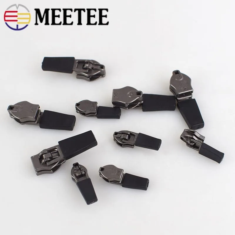 Meetee 3#5# Анти-загрузка водонепроницаемый молнии ползунки обратная установка для невидимой нейлоновой молнии мешок куртка молния голова тянуть