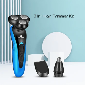 

Electric Shaver Men 4D Floating Triple Blade Shaving Machine Cordless Beard Trimmer Razor 3 In 1 Hair Clipper Men Barbeador