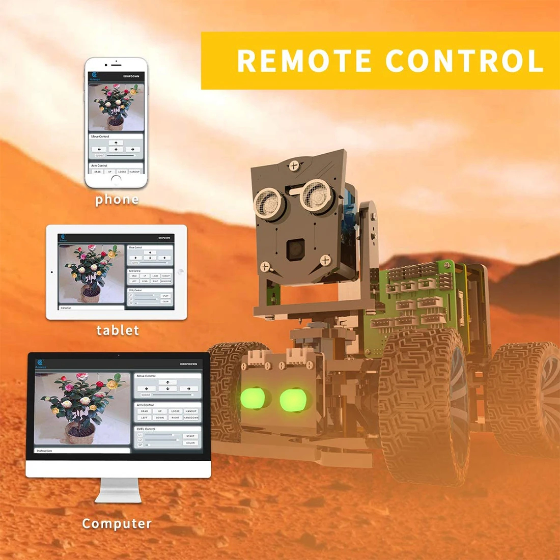 Adeept Mars Rover PiCar B WiFi умный робот автомобильный комплект с распознаванием речи OpenCV