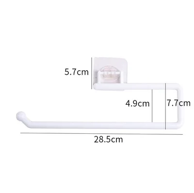 Kitchen Tissue Holder Hanging Toilet Roll Paper Towel Holder Rack Kitchen Bathroom Cabinet Door Hook Holder Organizer white