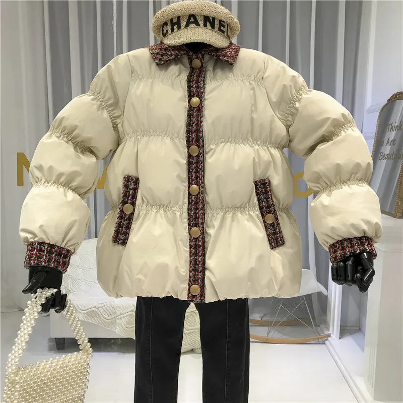 Новинка, осенне-зимняя женская укороченная куртка с маленькими ароматными отворотами хитового цвета, стеганая Женская куртка, пальто, студенческие парки, хлопковые пальто