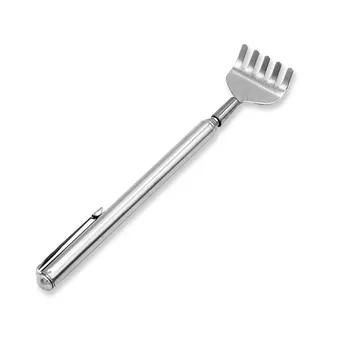 

NEW Stainless Steel Telescopic Portable Adjustable Size Pen ClipTelescopic Back Scratcher Itch Scratch Massage Tool