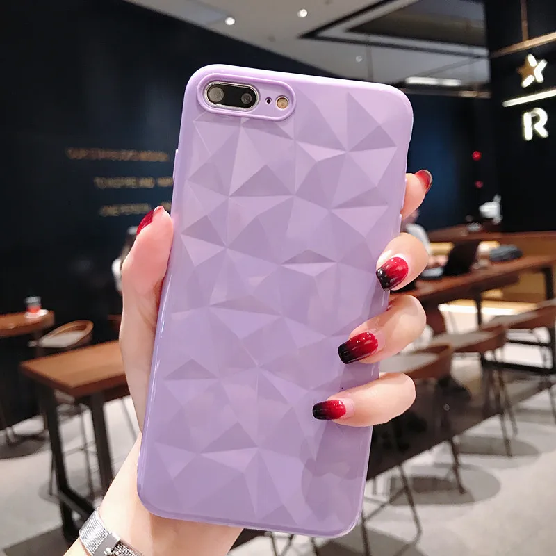 3D Алмазная текстура Желтый чехол для IPhone 8 7 6 6s Plus Мягкий чехол для телефона IPhone X 7P 8P XR XS MAX защитный чехол Ультратонкий