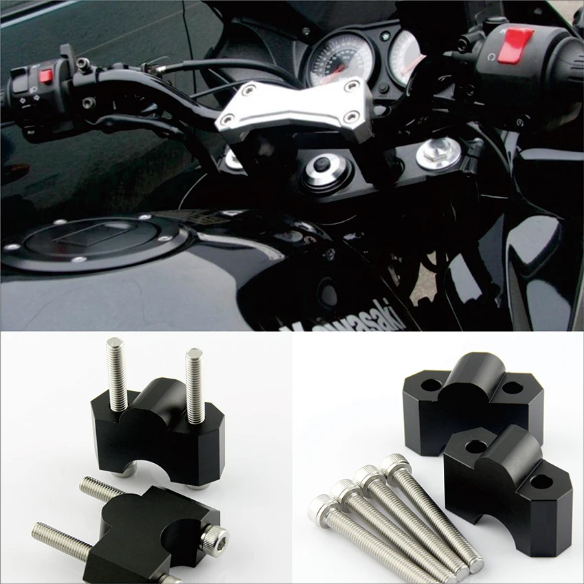 

black Motorcycle Handlebar Riser Mount Handlebar Code Clamp for Kawasaki Z750 2004-2011 Z1000 2007-2009