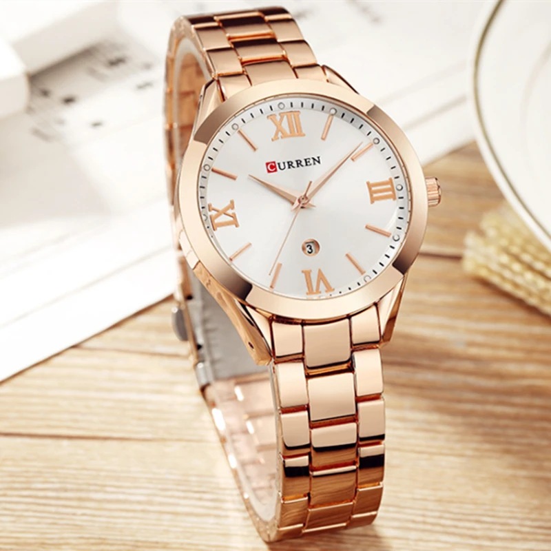 Curren Damen uhr für Damenmode Retro weibliche wasserdichte Uhr Stahl Quarzuhr für Frauen Weihnachten relógio feminino 9007