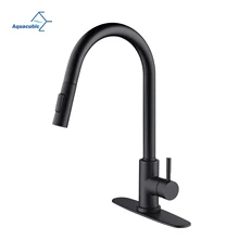 Touch Kitchen Faucet with Pull Down Sprayer Modern Single Hole Kitchen Sink Faucet Matte black