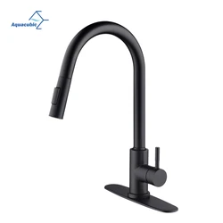 Touch Kitchen Faucet with Pull Down Sprayer Modern Single Hole Kitchen Sink Faucet Matte black
