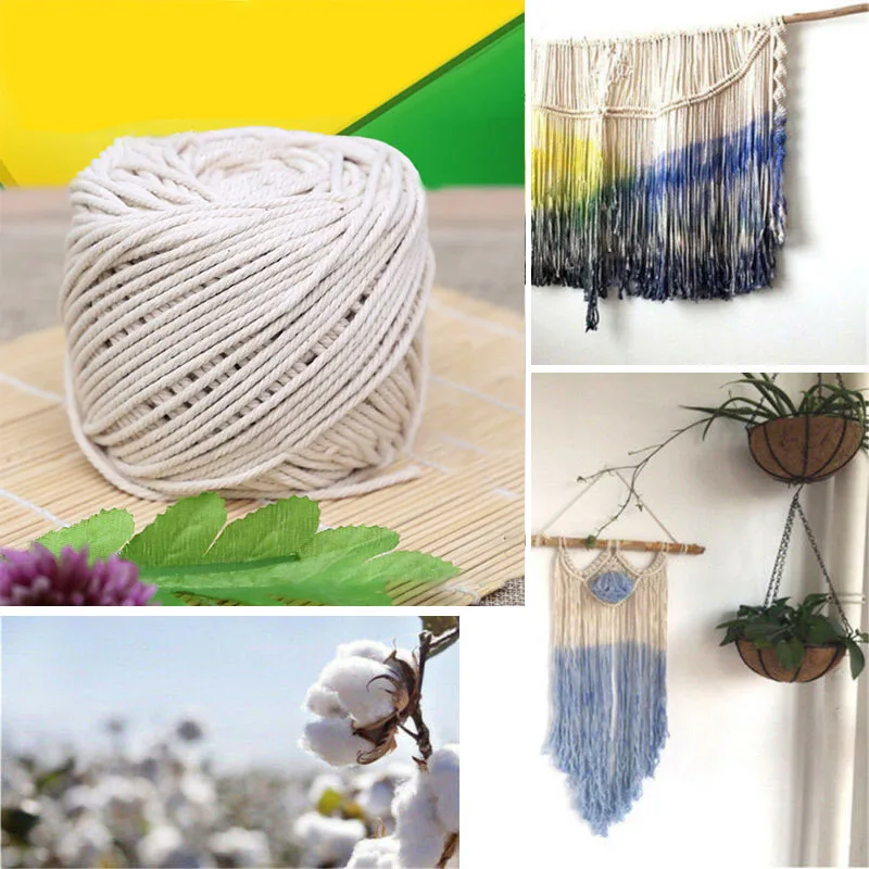 Бежевый хлопок, крепкая веревка витой шнур, веревка для DIY Hademake, гобелены, ремесленные украшения