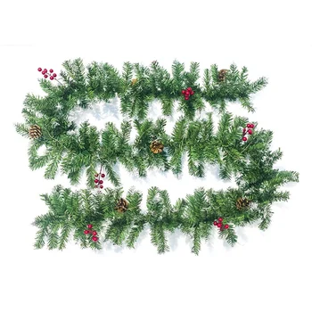 

Christmas Artificial Garland Wreath 2.7M Hanging Ornament Rattan Green Xmas Hanging Rattan Home Party Christmas DIY Door Window