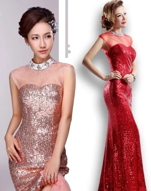 Frete grtis senhoras sexy' querida sereia tule lantejoulas longo vestido de noite formatura vestido