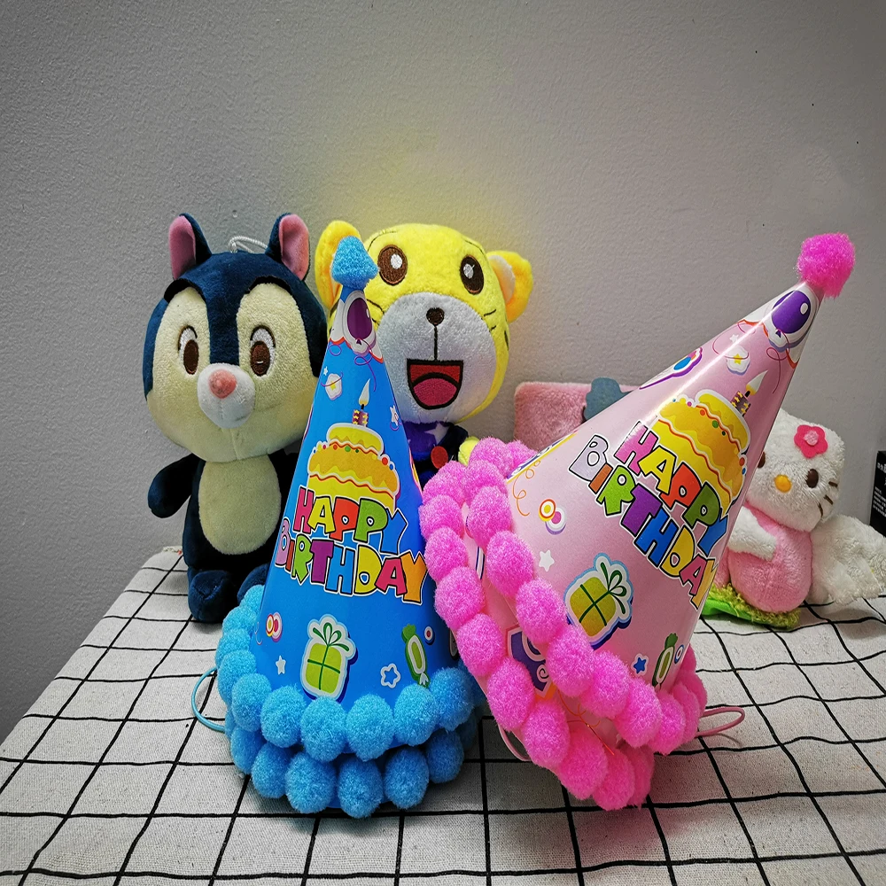 High Quality Colorful Cartoon Baby Birthday Hat Headband Happy Cake For Kid | Дом и сад