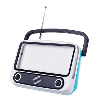 

1pcs Creative Retro Bluetooth Speaker Cell Phone Holder Radio Portable TV Within 6.4 Inches Phone Holder - Starry Sky Grey