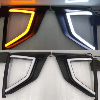 

CSCSNL 1 Pair LED Daytime Running Light Car DRL fog lamp With Yellow Turn Signal For Mitsubishi Xpander 2017 2018 2019