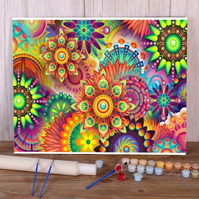 Arteza Mandala Paint by Number DIY Acrylic Painting Set, 12X16