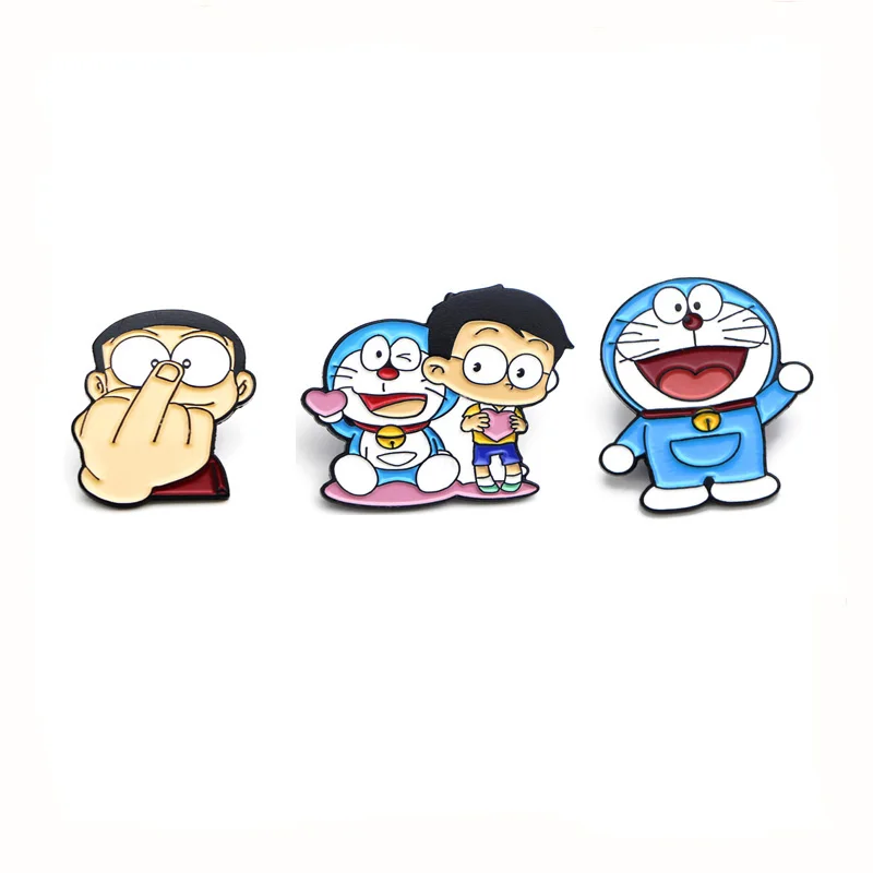 

Classic Doraemon cartoon Zinc alloy tie pin badges para shirt bag clothes cap backpack shoes brooches medal decoration E0191