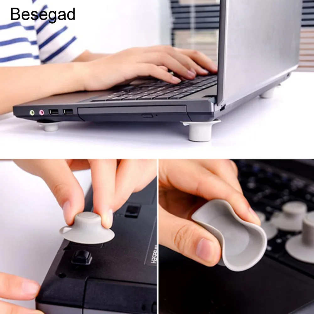 

Besegad 4pcs Universal Practical Laptop Cooling Pads Notebook Skidproof feet Heat Reduction Cooler Stand Holder Accessories