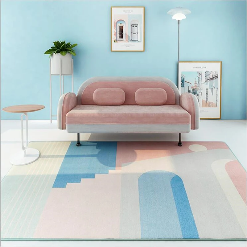AOVOLL ковры для гостиной, скандинавский минималистичный ковер из синели без волос, большой ковер, мягкий современный дизайн, ковер для спальни, напольный коврик