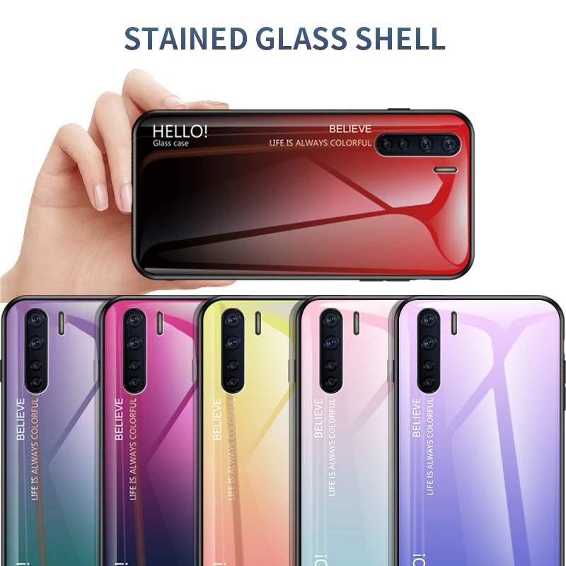 Модный чехол из витражного стекла для телефона OPPO A91 A92S A52 A12 A12e A92020 A83 A73 A77 с