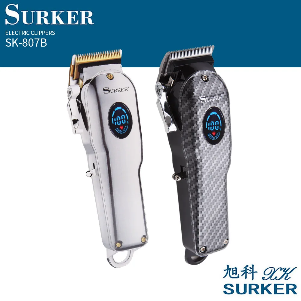 Surker машинка для стрижки волос Профессиональные ножницы для парикмахеров Регулируемый резак для мужчин USB зарядное устройство стрижка машинка беспроводной триммер для волос