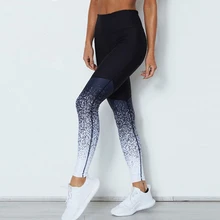 Женские леггинсы для фитнеса с градиентным цветным принтом, повседневные штаны с высокой талией и эффектом пуш-ап для тренировок, женские готические обтягивающие эластичные спортивные брюки