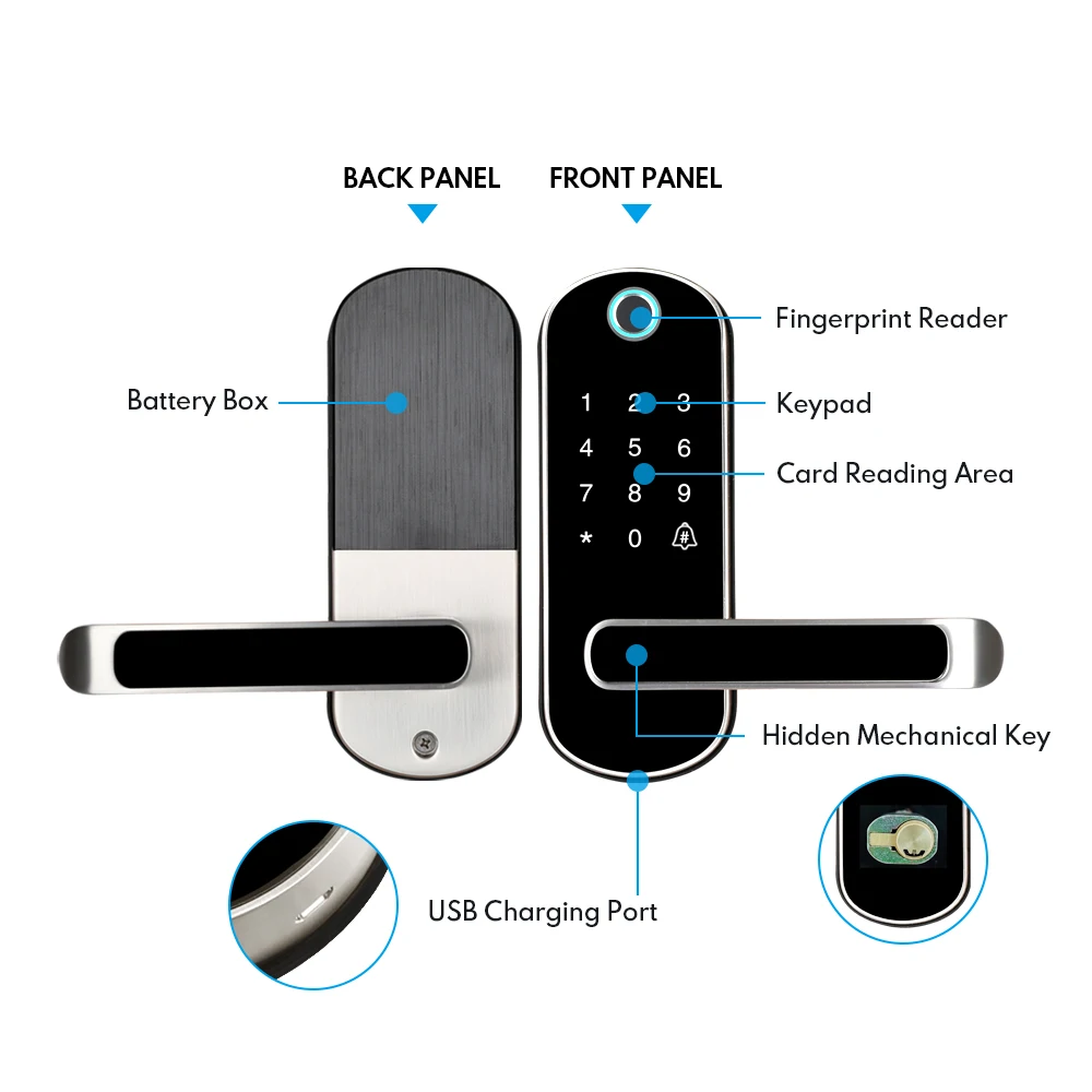 Tuya smart lock Wi Fi приложение водонепроницаемая Кнопка pincode электронный дверной замок