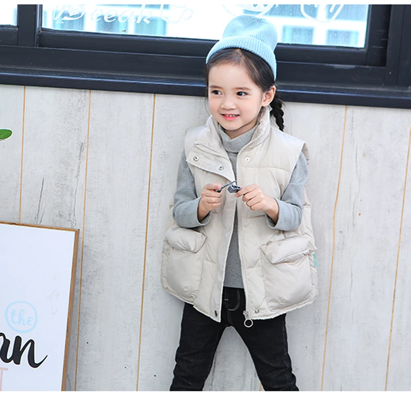Thicken Winter Baby Girls Warm Outerwear Waistcoat Children Sleeveless Jacket Girl Winter Waistcoat 1 Piece Kids Clothes