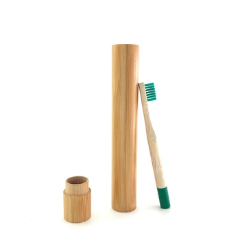 

Child 1pcs Bamboo Toothbrush plus toothbrush base Eco Friendly soft-bristle Wooden Handle Bamboo Fibre Toothbrush Tube