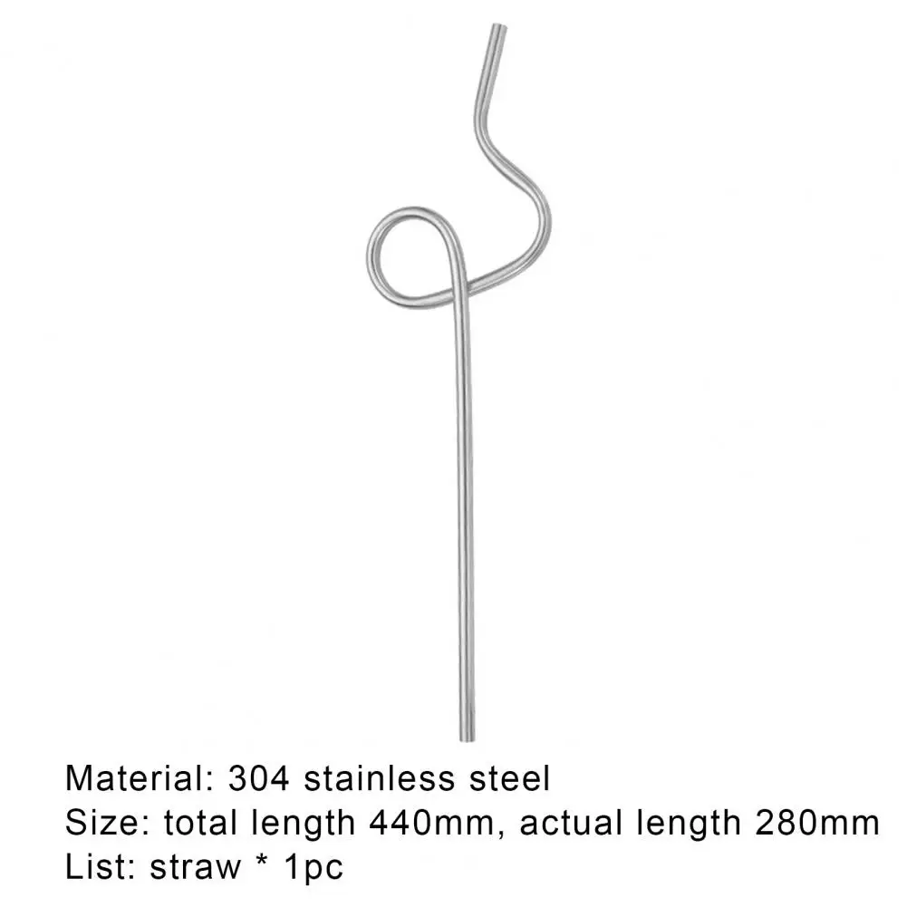 Reusable Metal Straws Set Drinking Straw Food Grade Rust-proof Stainless Steel Unique Shaped Drinkware Bar Party Accessory