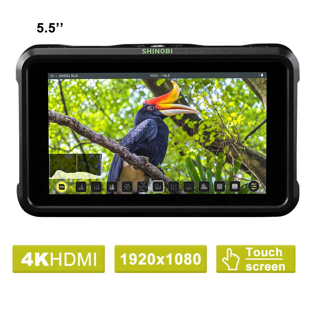 

Atomos Shinobi 5 inch 4K HDR/SDR Monitor Touch Screen 1920 x 1080 HDMI on Camera DSLR Field Monitor