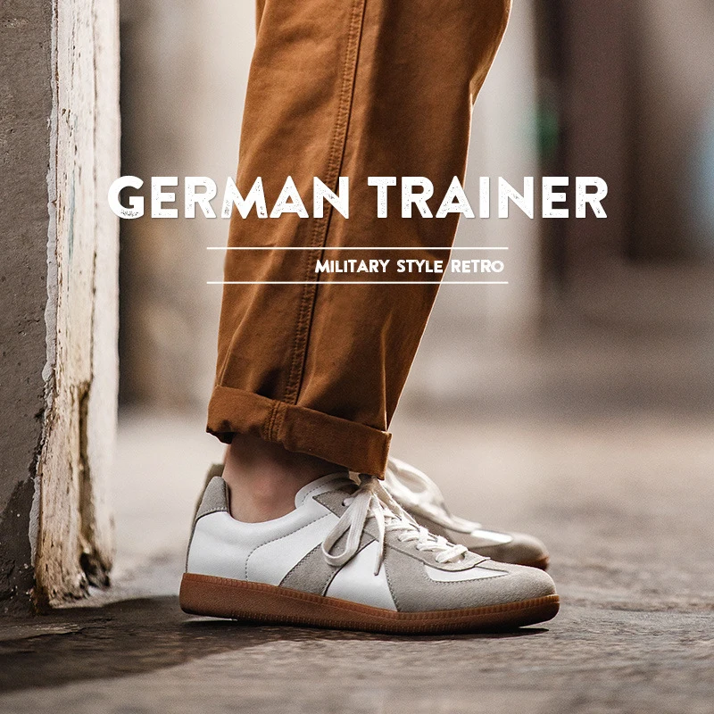 Firmranch MenWomen German Army Trainer Loafers Shoes Sneakers Casual High Top Leisure Shoes All Matched Retro Sport Shoes
