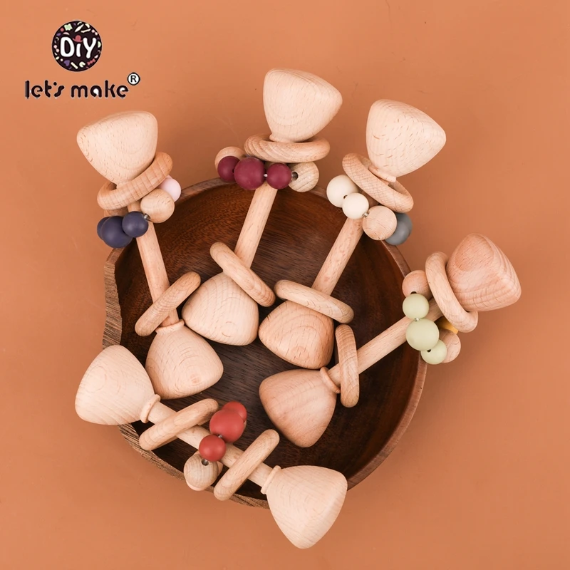 5set Multicolor Let's Make 5 шт./компл. Деревянные Игрушки для маленьких детей носки для детей возраста от 0 до 12 месяцев тренажерный зал деревянные погремушки в виде животных Деревянный Прорезыватель для зубов детские развивающие игрушки - Цвет: 5set Multicolor