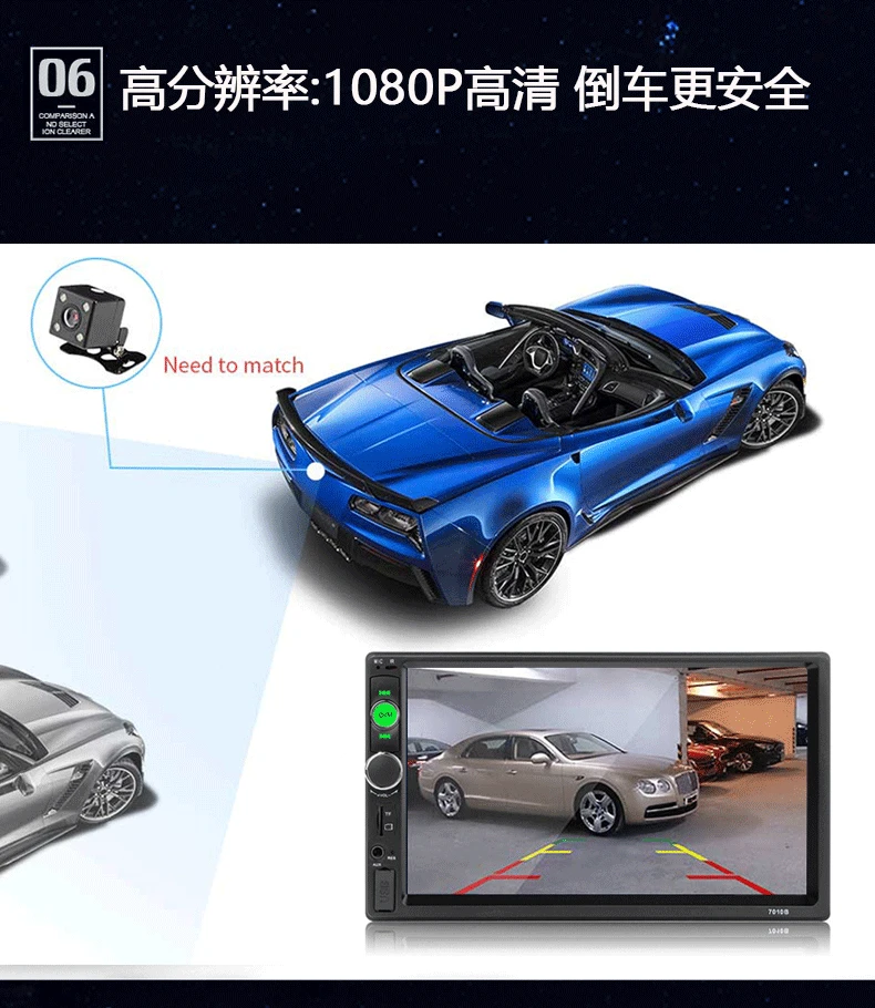 7-дюймовый высокой четкости с цифрами Сенсорный экран MP4 автомобильное радио плеер Набор беспроводной связи по стандарту Bluetooth для автомобиля MP5 плеер Hands-free