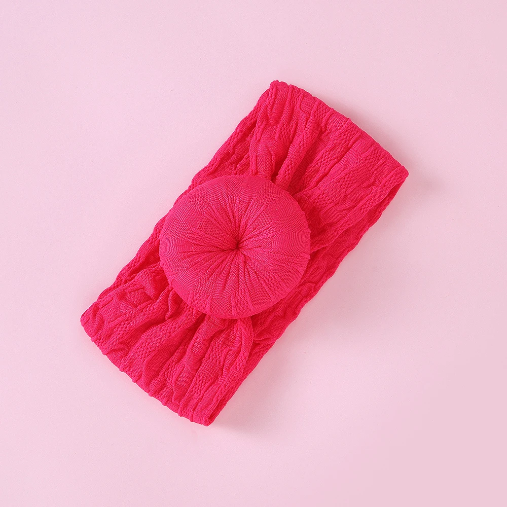Вязаная повязка на голову для новорожденных детей эластичная повязка на волосы "тюрбан" пончики для девочек повязки, резинки для волос для маленьких девочек аксессуары для волос - Цвет: 5