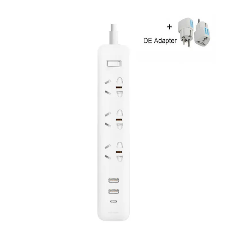 NEW Xiaomi Mi Mijia QC3.0 20W Fast Charging Power Strip 2A1C + 3 Sockets Standard Plug Interface Extension Lead 1.8m Удлинитель 