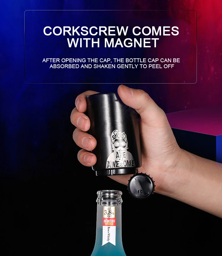 Automatic Beer Bottle Opener Opener Stainless Steel Push Down