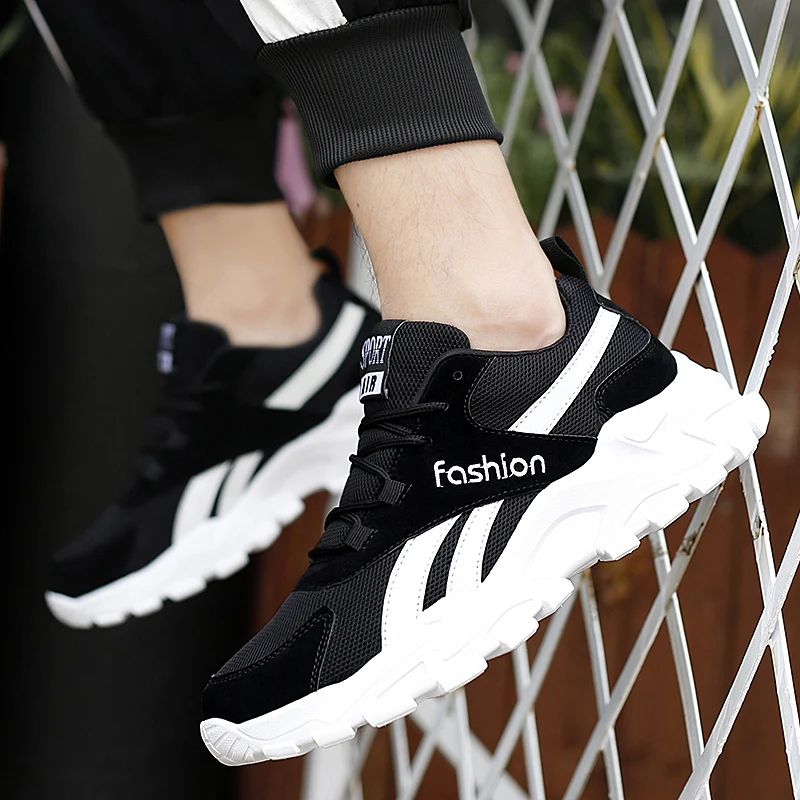 Zapatillas de deporte transpirables para Hombre, zapatos planos informales de malla para ocio, a la moda