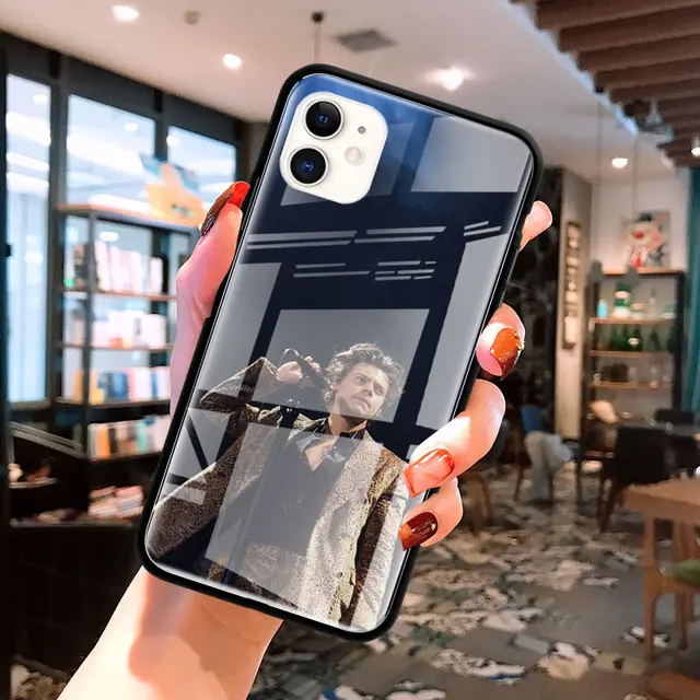 Glass Case For Apple iPhone 12 11 Pro Max 8 7 XS XR X 6 6S Plus SE 2020 Mobile Phone Coque Fundas Fine Line Harry Styles 1D T07
