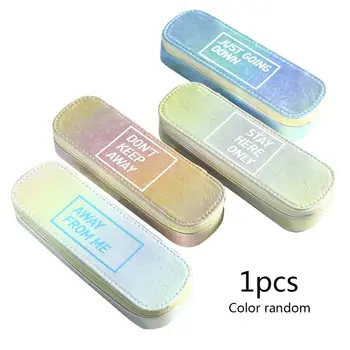 

Creative Letter Printed PU Leather Pencil Case Stationery Organizer Zipper Pouch Pen Bag Gift A69C