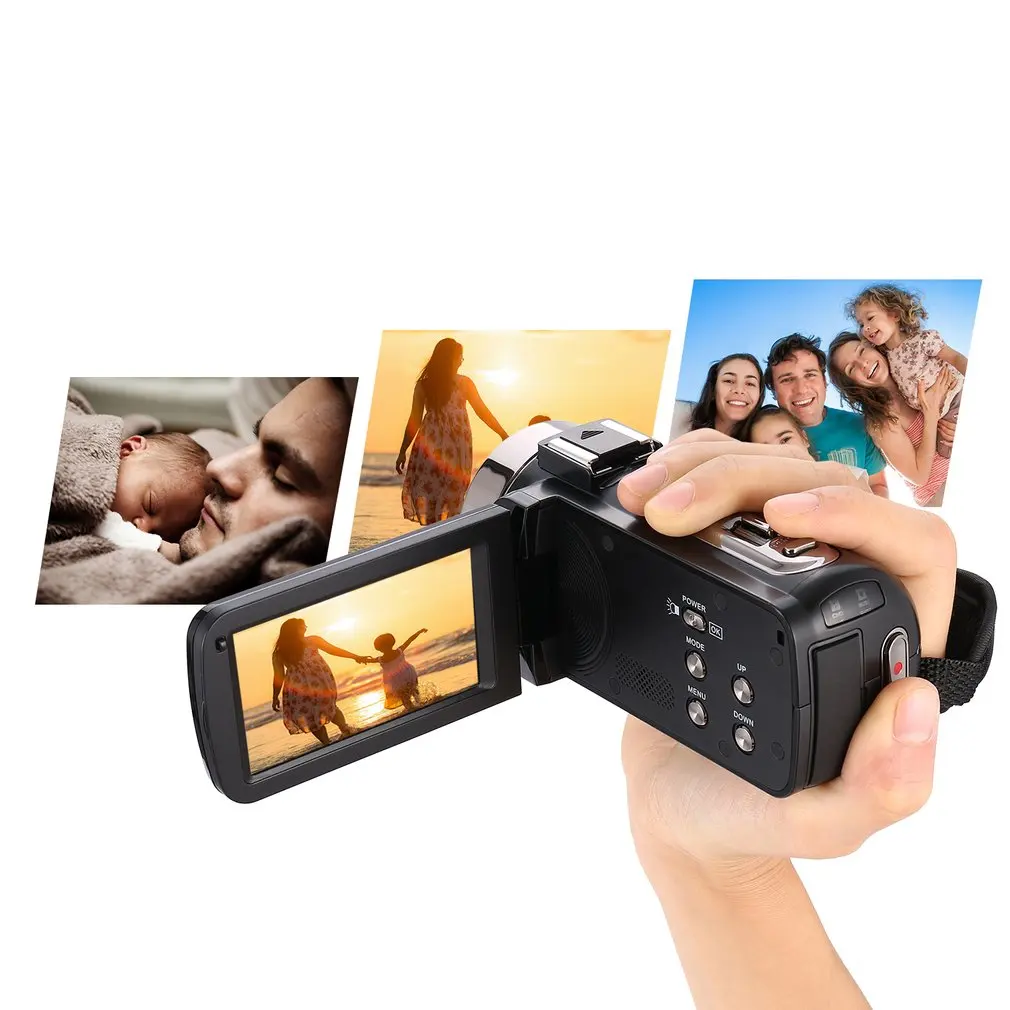 Британская вилка Full HD 1080P HDV-305S легкая цифровая видеокамера 3,0 дюймов с растивным экраном видеокамера 16X с цифровым зумом